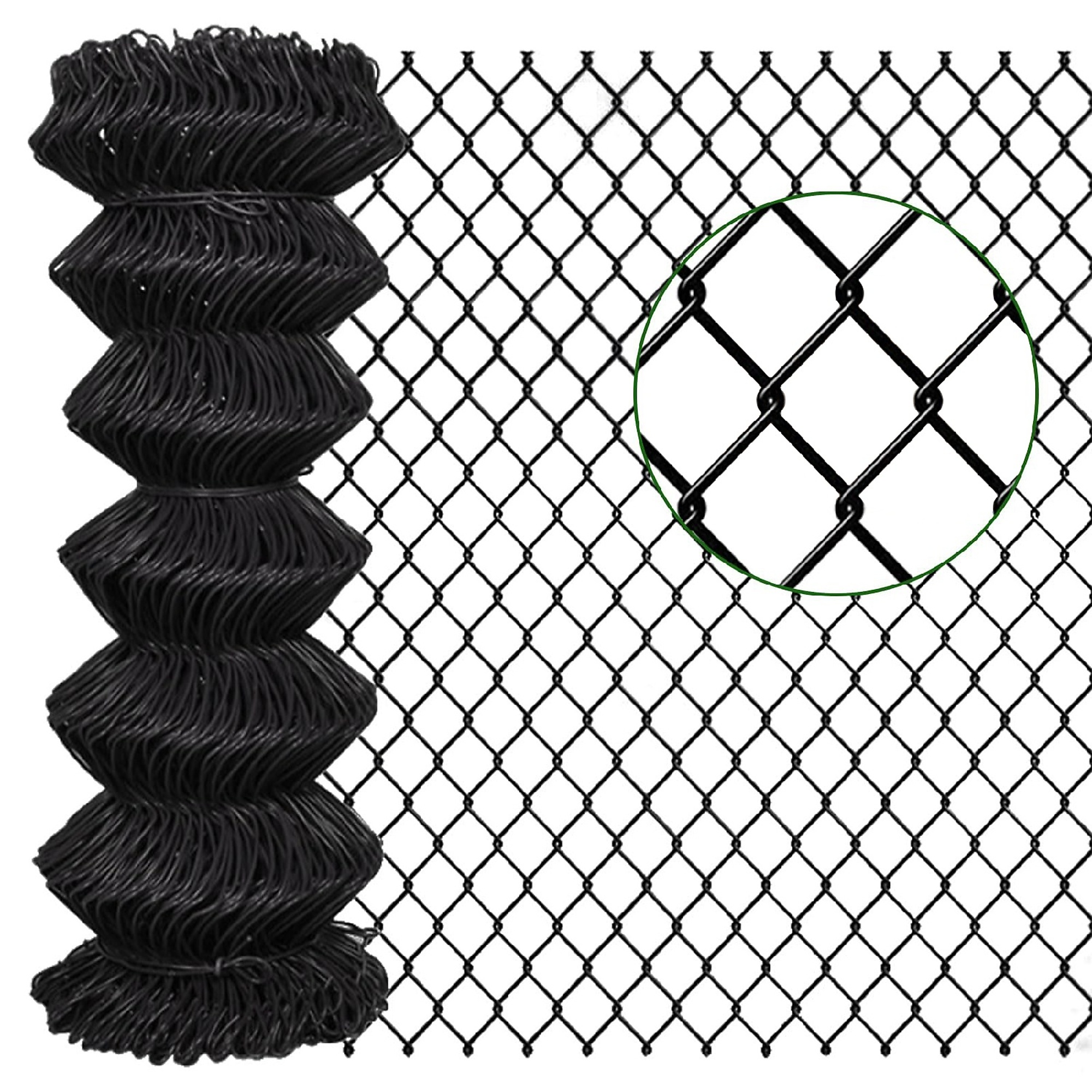 BlackTeck Galvanized Metal Chain Link Fabric Roll — 6ft. x 50ft., 9-Gauge, 2.5in. Diamond Opening, Model# N2-YVOAP
